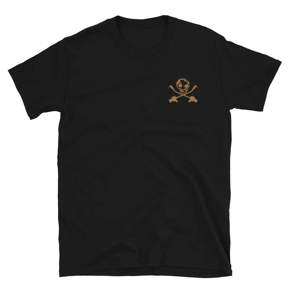 Embroidered Old Gold Gas Mask Short-Sleeve Unisex T-Shirt